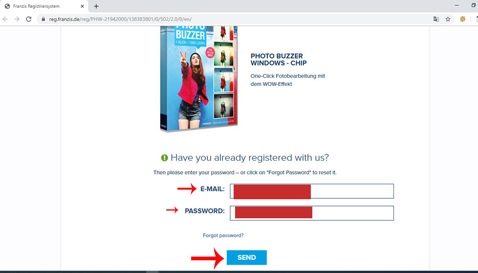Nhập Email và mật khẩu