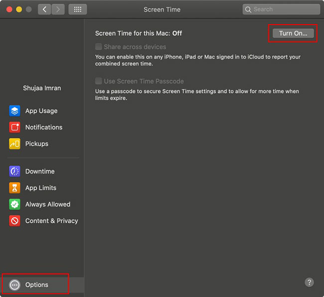 Nhấp vào “Turn On”