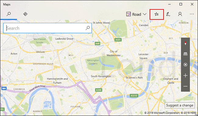Click vào nút Saved Places