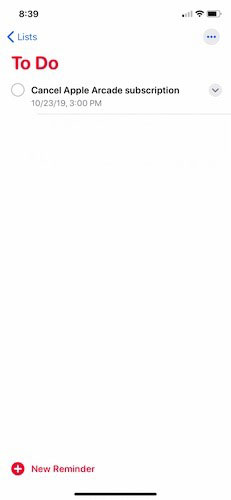 Nhấn vào “New reminder”