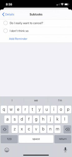 Ứng dụng sẽ yêu cầu bạn thêm lời nhắc