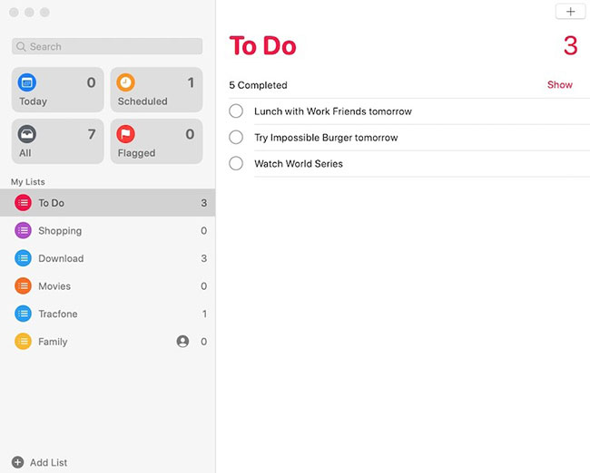 Trước tiên, hãy mở ứng dụng Reminders trên máy Mac
