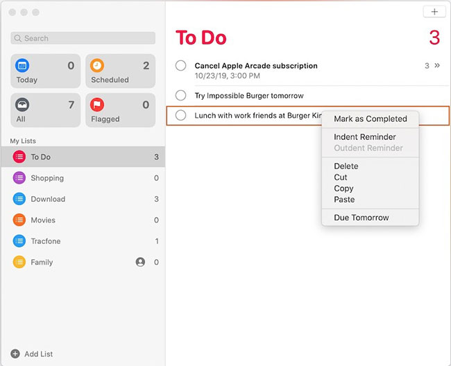Nhấp vào tùy chọn có nhãn “Indent Reminder”
