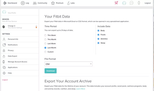 Tải dữ liệu xuống