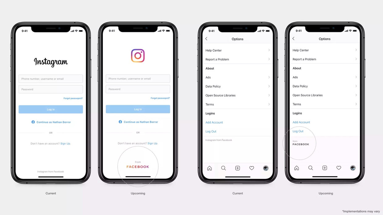 Logo mới của Facebook sẽ chỉ hiện thị trên các ứng dụng khác trong hệ sinh thái của hãng