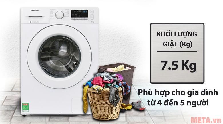 máy giặt cửa ngang samsung ww75j42g0kw 7-5kg