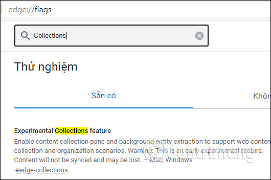 Tìm từ khóa Collections