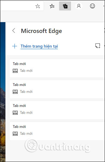 Tạo tab sưu tập