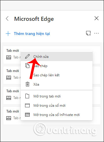 Nhấn Chỉnh sửa