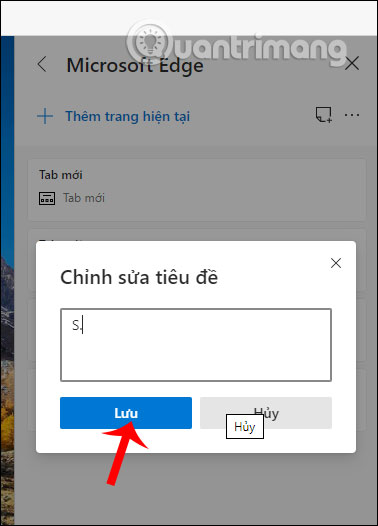 Đặt tên cho tab