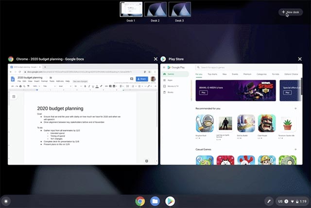 Virtual desktops Chrome OS