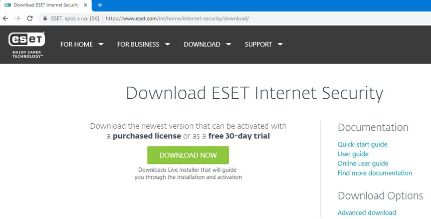 tải về phiên bản mới nhất của ESET Internet Security