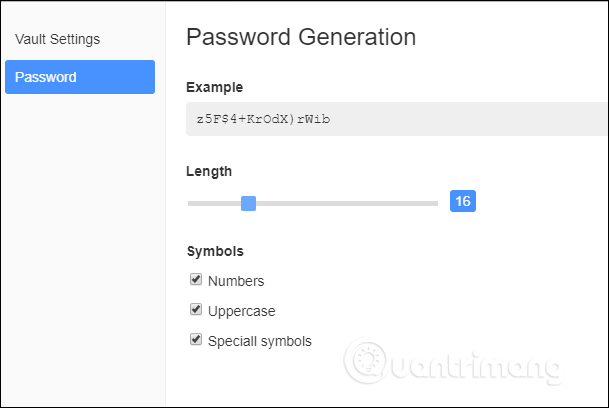 Tùy chỉnh Password
