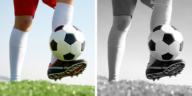 Hoa văn đặc trưng của trái bóng trong môn bóng đá