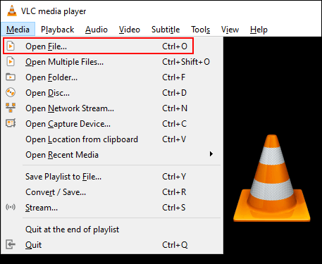 Mở file video trong VLC