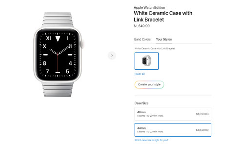 Apple Watch phiên bản dây gốm trắng có giá lên tới 1.650USD. Ảnh: Phone Arena.