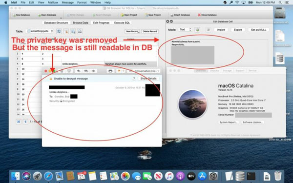 Hình ảnh chứng minh lỗ hổng tồn tại trong ứng dụng Mail trên macOS của Bob Gendler.