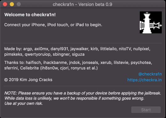 Giao diện của checkra1n.