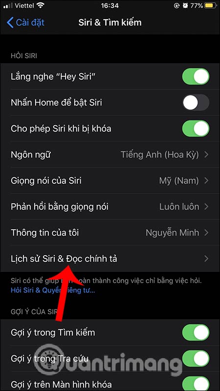 Lịch sử Siri & Đọc chính tả