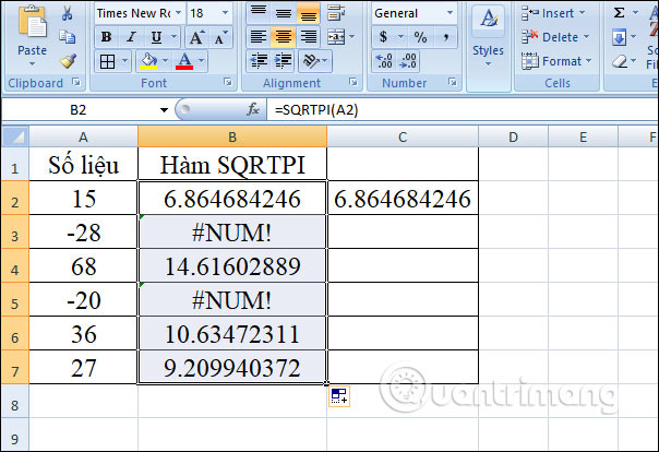 Hàm SQRT, cách dùng hàm căn bậc 2 trong Excel - Ảnh minh hoạ 6