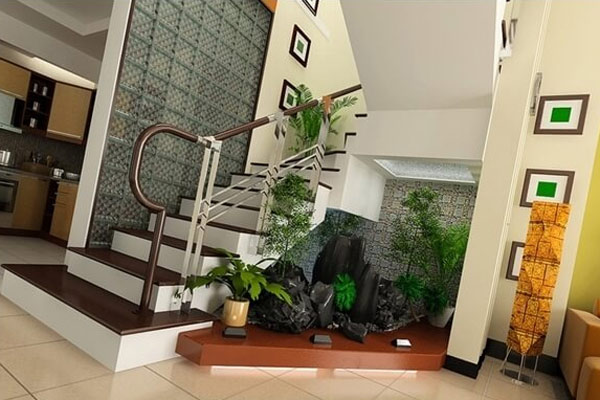Tạo ra một khu vườn nhỏ dưới gầm cầu thang 5