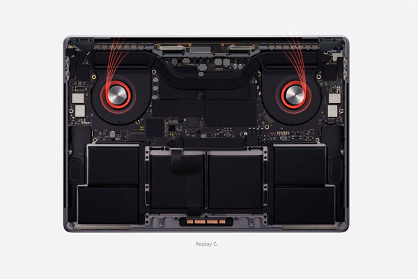 Hệ thống tản nhiệt trên MacBook Pro 16 inch đã được thiết kế lại