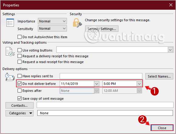 Lên lịch gửi một mail cụ thể trên Outlook