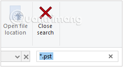 Tìm kiếm các file có phần mở rộng là *.pst