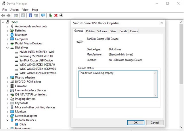 Windows 10 vẫn nhận diện đúng thiết bị