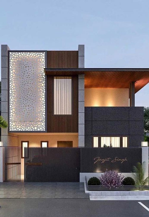 Mẫu mặt tiền biệt thự 2 tầng đẹp 1
