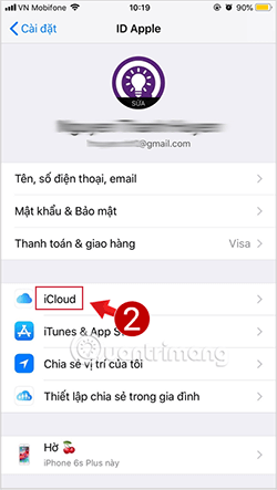 Bật sao lưu trên iCloud