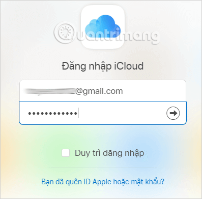 Nhập mã xác minh 2 lớp để thực hiện tiếp tục đăng nhập vào iCloud