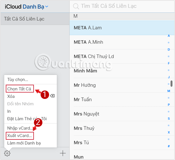 Export VCard to import contacts from iPhone to Gmail