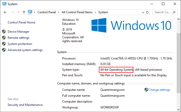 Kiểm tra phiên bản Windows