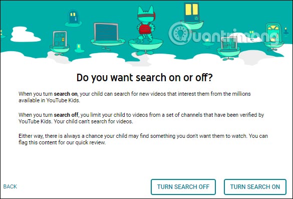 Tùy chọn bật, tắt tìm kiếm video