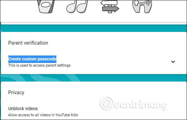 Tạo mật khẩu truy cập cài đặt