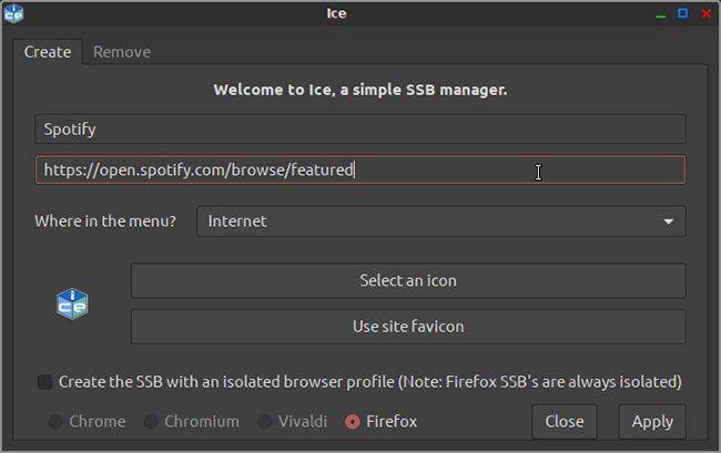 Đặt tên ứng dụng và URL