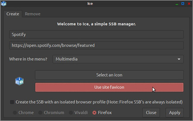 “Use site favicon” là giải pháp dễ nhất