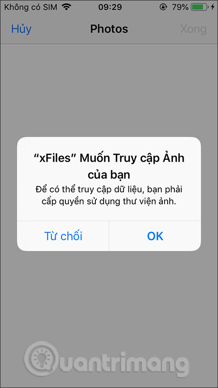 Cho phép truy cập album