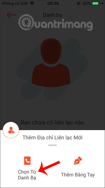 Chọn nơi lấy danh bạ
