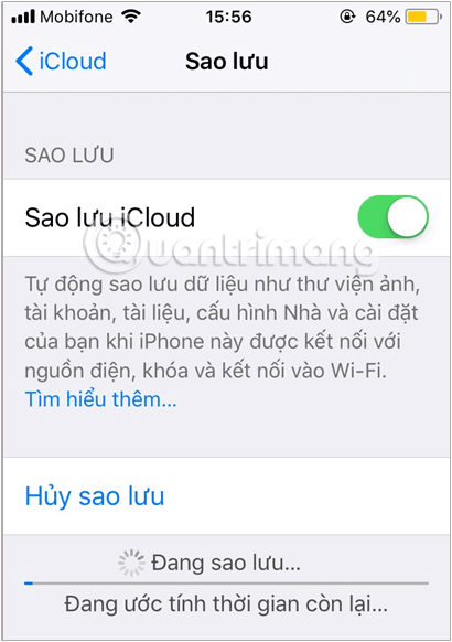 Kiểm tra dung lượng trên iCloud