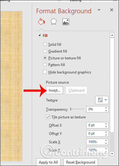 Nhấn vào ảnh để phóng to Nhấn nút Insert