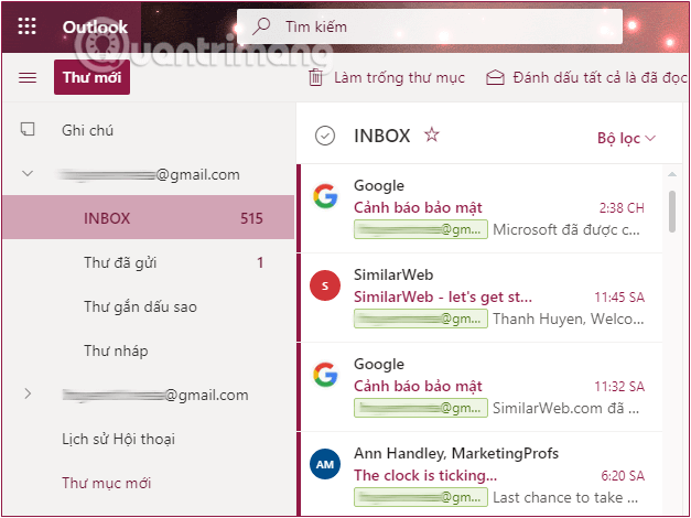 Đọc, nhận, gửi email Gmail ngay trên Outlook.com
