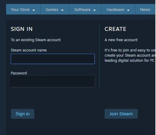 Đăng nhập tài khoản Steam