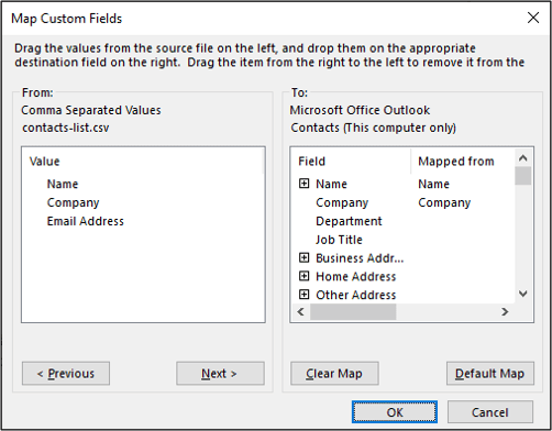 Cách chuyển danh bạ từ trang tính Excel sang Outlook - Ảnh minh hoạ 10