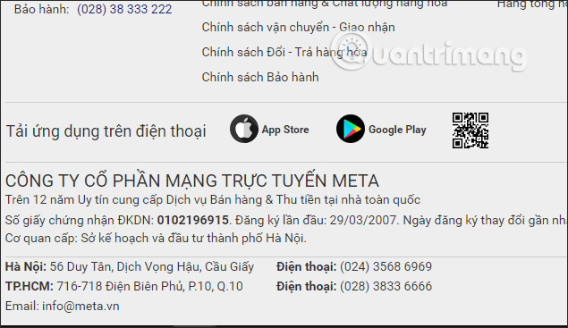 Địa chỉ website