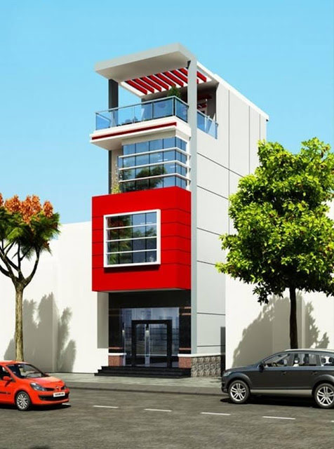 Mẫu nhà ống 3 tầng và 1 tum hiện đại