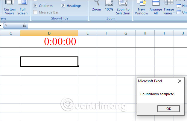 Cách tạo đồng hồ đếm ngược trong Excel - Ảnh minh hoạ 11