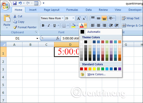 Cách tạo đồng hồ đếm ngược trong Excel - Ảnh minh hoạ 3