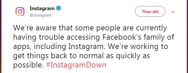 Thông báo của Instagram